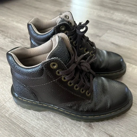Dr. Martens Harrisfield Leather Boots Dark Brown Men’s Size 8 - Picture 2 of 10